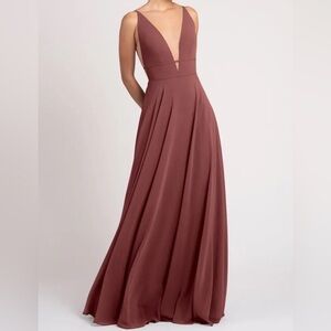 JENNY WOO Hollis Bridesmaid Dress in Cinnamon Rose Size 6